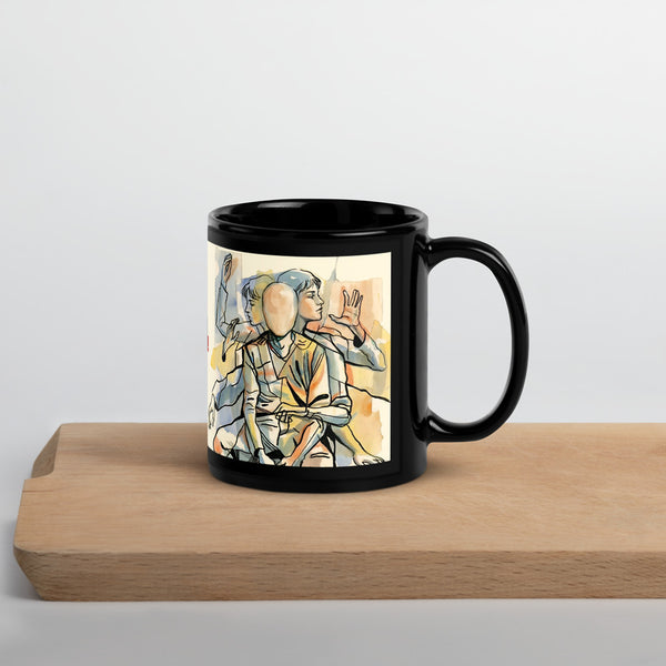 ILLTOCHILL Tourette syndrome awareness TS gift Black Glossy Mug – Lifestyle 3 Handle on Right