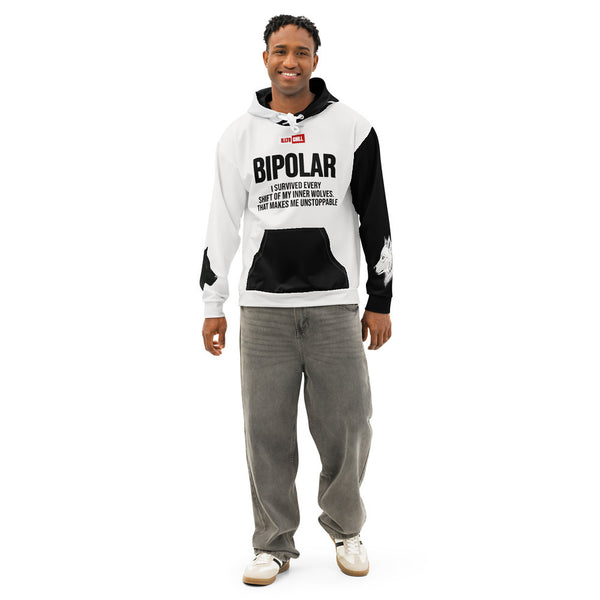 ILLTOCHILL Bipolar disorder gift Unisex cotton hoodie – Men's Front (White)