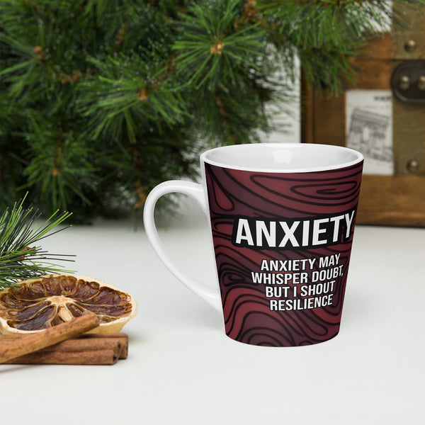 ILLTOCHILL Anxiety awareness gift Latte mug – Lifestyle 3 Left
