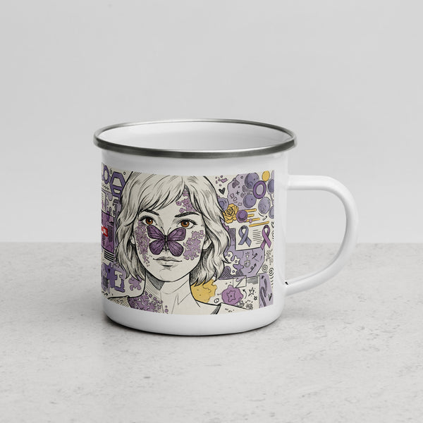 ILLTOCHILL Lupus awareness gift Enamel Mug – Lifestyle 3 Right