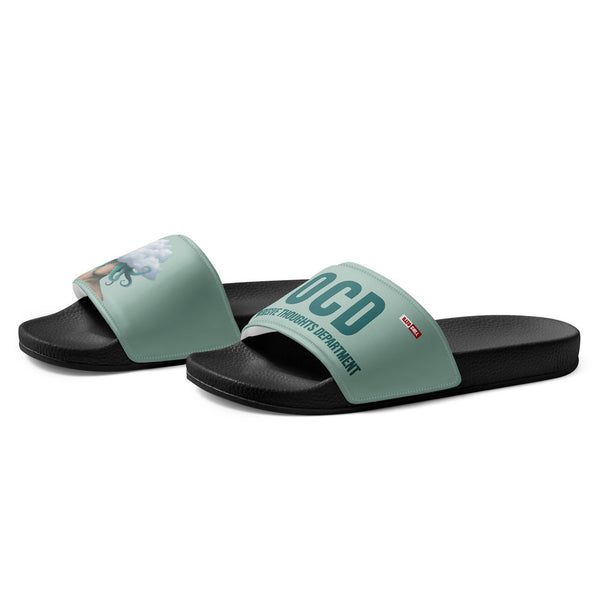 ILLTOCHILL OCD Awareness Men's Slides – Flat Left Front (Ocd Awareness Men's Slides)