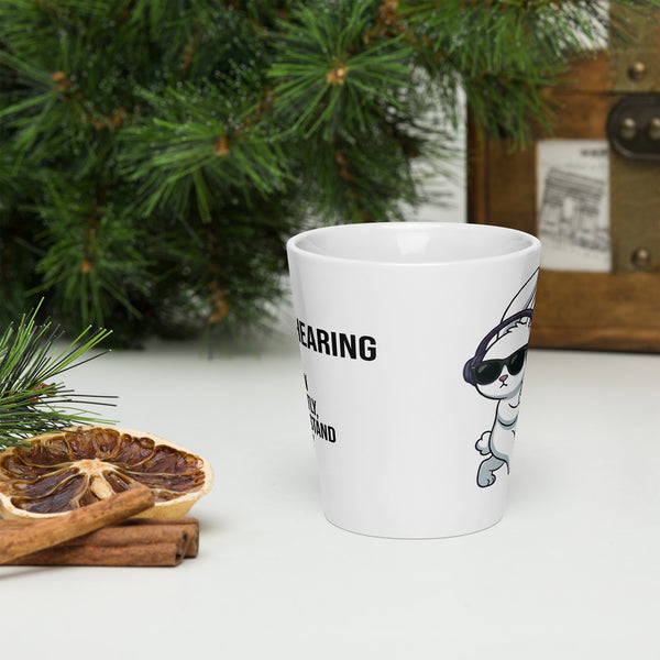 ILLTOCHILL Hard of hearing support gift for hearing impaired Latte mug – Lifestyle 3 Front