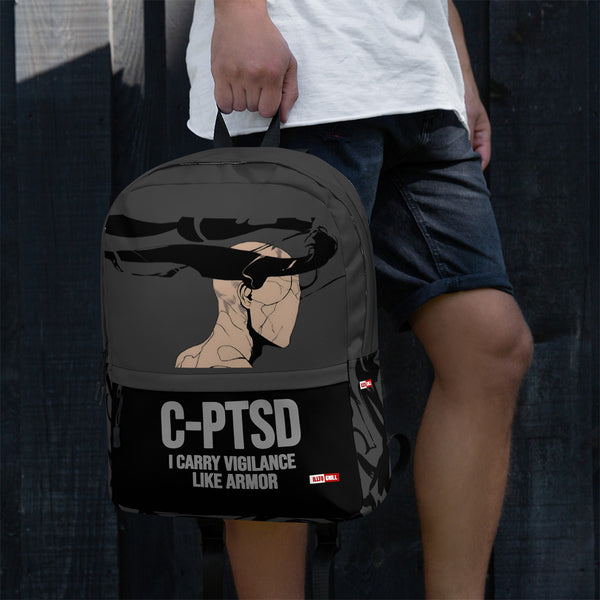 ILLTOCHILL C-PTSD Support Backpack – Men's Lifestyle Left (Black) #2