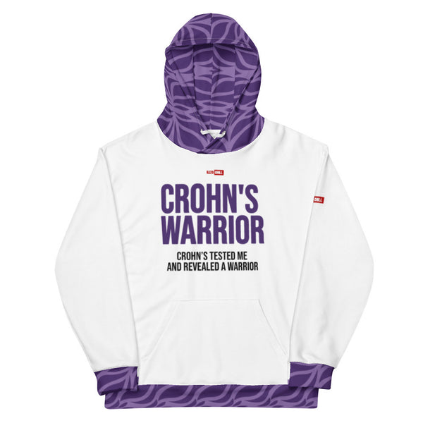 ILLTOCHILL Crohn's disease awareness and support gift heavyweight unisex hoodie – Flat Front (White)