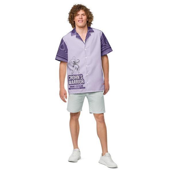 ILLTOCHILL Crohn's disease awareness and support Unisex button shirt – Men's Front (White)