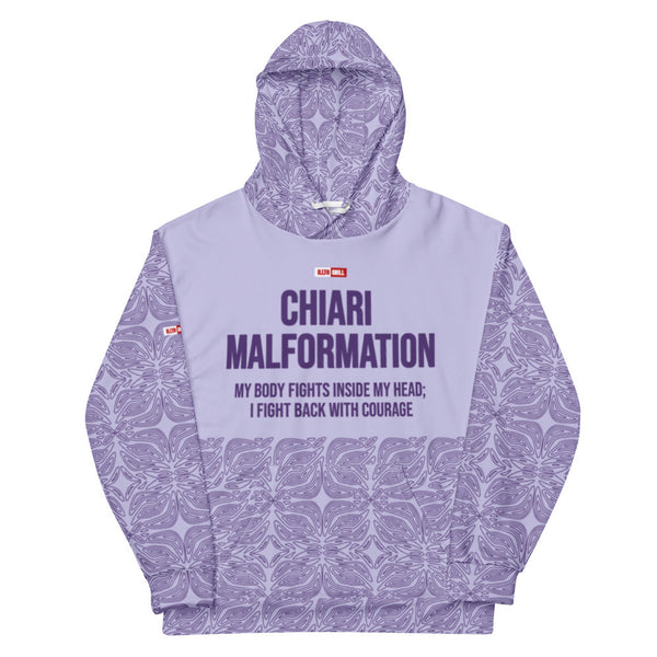 ILLTOCHILL CM Chiari Malformation awareness gift heavyweight unisex hoodie – Flat Front (White)