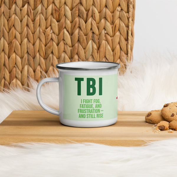 ILLTOCHILL TBI Traumatic brain injury support gift Enamel Mug – Lifestyle 4 Left
