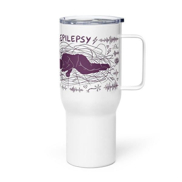 ILLTOCHILL Epilepsy awareness and support gift Travel mug with a handle – Flat Left