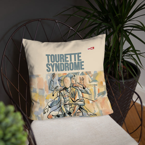 ILLTOCHILL Tourette syndrome awareness and support gift Pillow – Lifestyle Front Lifestyle 4 (White)
