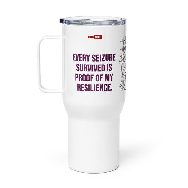 ILLTOCHILL Epilepsy awareness and support gift Travel mug with a handle – Flat Right