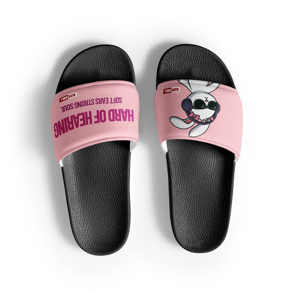 ILLTOCHILL Hard of Hearing Awareness Women's Slides – Flat Front (Hard Of Hearing Awareness Women's Slides)
