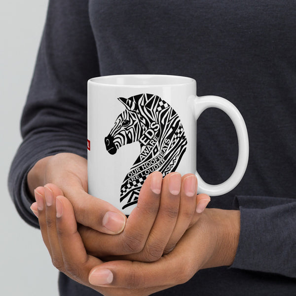 ILLTOCHILL EDS ehler danlos syndrome awareness gift White glossy mug – Lifestyle 2 Handle on Right