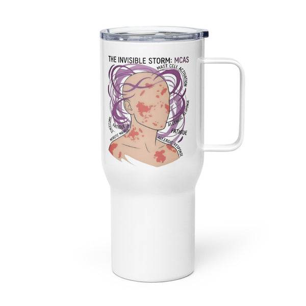 ILLTOCHILL MCAS awareness Mast cell activation syndrome gift Travel mug with a handle – Flat Left