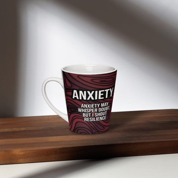 ILLTOCHILL Anxiety awareness gift Latte mug – Lifestyle 2 Left