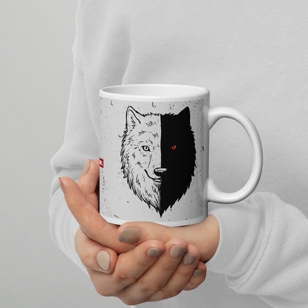 ILLTOCHILL Bipolar disorder gift White glossy mug – Lifestyle 3 Handle on Right