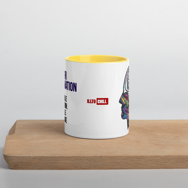 ILLTOCHILL CM Chiari Malformation awareness gift Mug with Color Inside – Lifestyle Front