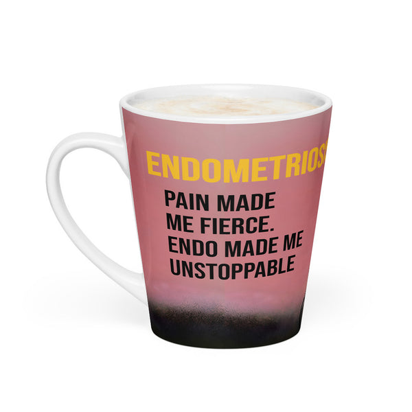 ILLTOCHILL Endometriosis awareness Endo warrior gift Latte mug – Flat 2 Left