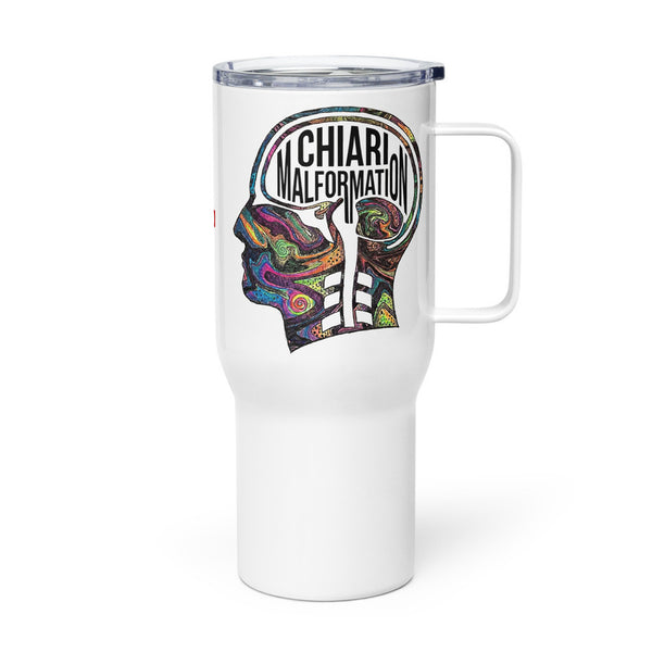 ILLTOCHILL CM Chiari Malformation awareness gift Travel mug with a handle – Flat Left