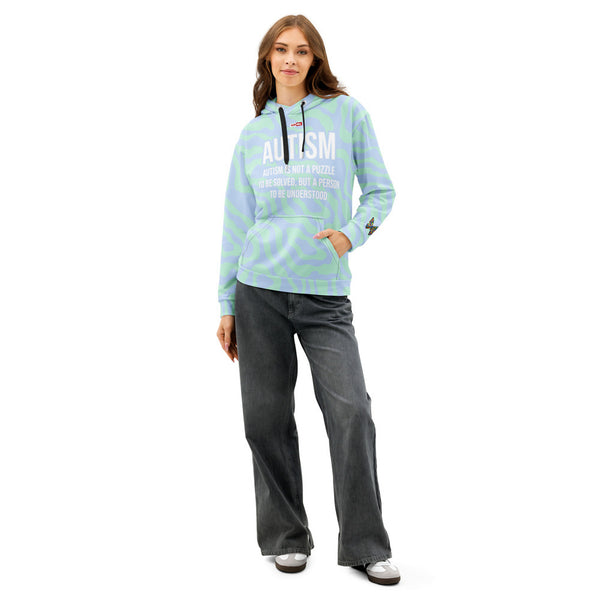 ILLTOCHILL Autism support neurodiversity butterfly gift Unisex cotton Hoodie – Women's Front (Black)