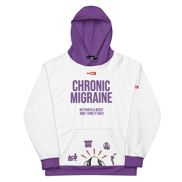 ILLTOCHILL Chronic Migraine awareness and support gift Unisex Cotton Hoodie – Flat Front (Black)