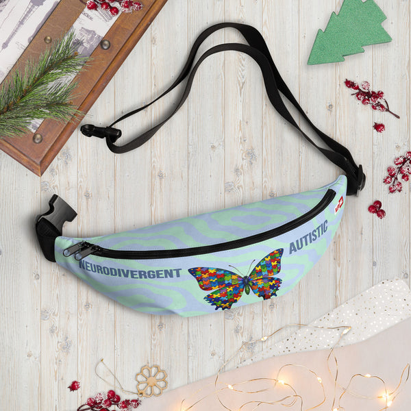 ILLTOCHILL Autism Awareness Fanny Pack – Holiday season Front (Clear)