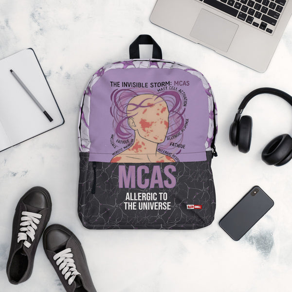 ILLTOCHILL MCAS Awareness Backpack – Flat Lifestyle Front (Black)