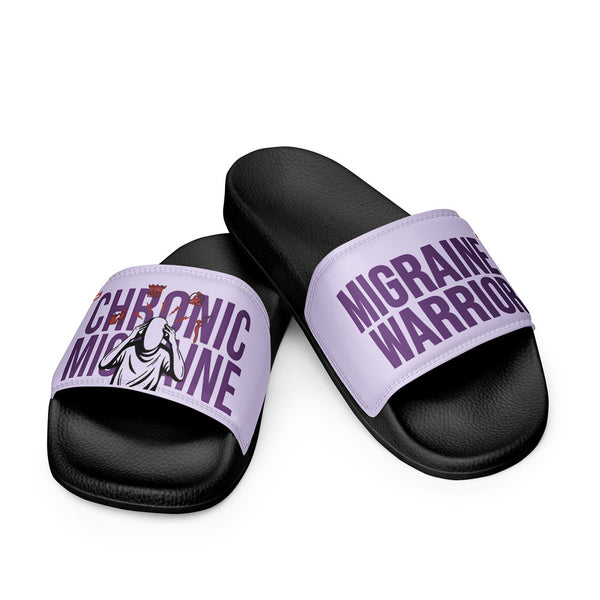 ILLTOCHILL Chronic Migraine Awareness Men's Slides – Flat 3 Front (Chronic Migraine Awareness Men's Slides)
