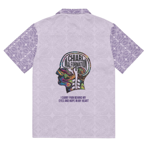 ILLTOCHILL CM Chiari Malformation awareness Unisex button shirt – Flat Back (White)