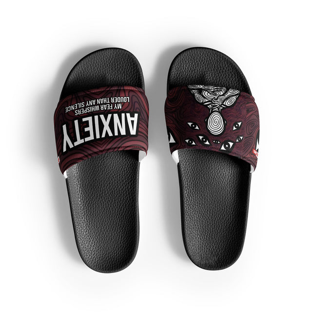 Anxiety Warrior Men's Slides Comfort Mental Health Casual Footwear Anxiety Everyday Wear by ILLTOCHILL