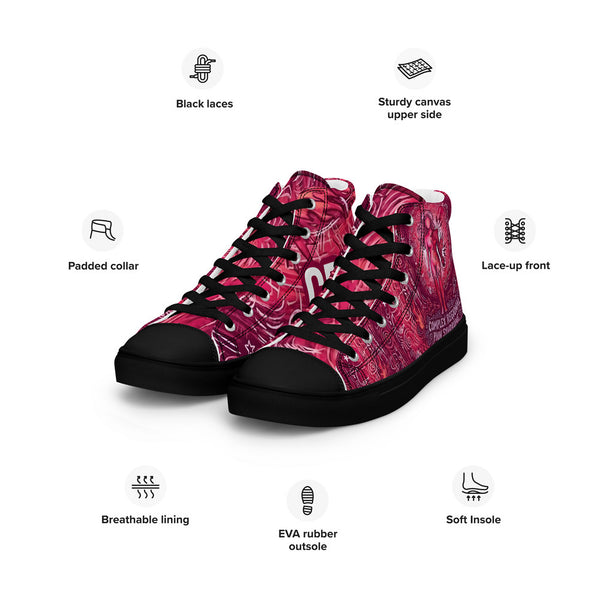 ILLTOCHILL CRPS Awareness Women's High Top Shoes – Product specs Left Front (Crps Awareness Women's High Top Shoes)