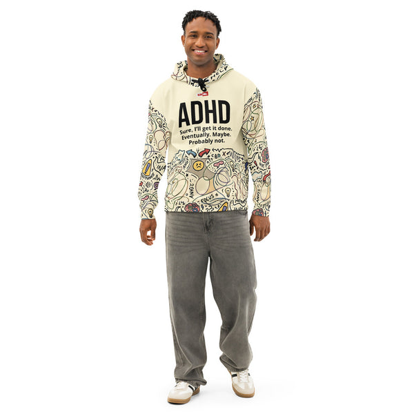 ILLTOCHILL Adhd Attention deficit awareness gift Unisex cotton hoodie – Men's Front (Black)
