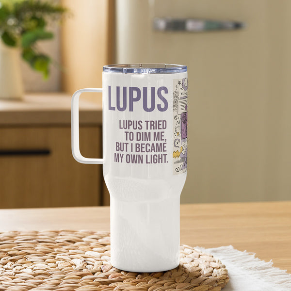 ILLTOCHILL Lupus awareness gift Travel mug with a handle – Lifestyle 2 Right