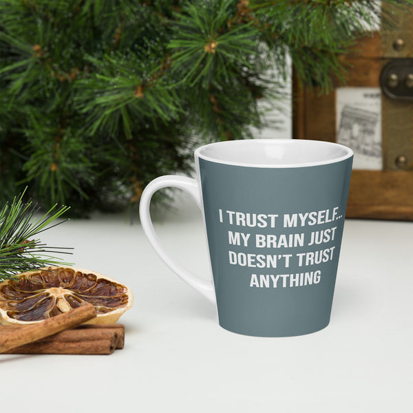 ILLTOCHILL OCD awareness Obsessive-Compulsive Disorder gift Latte mug – Lifestyle 3 Left