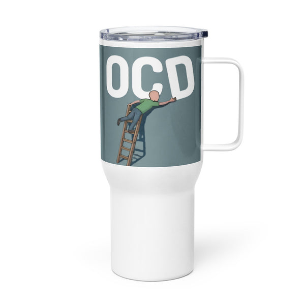 ILLTOCHILL OCD awareness Obsessive-Compulsive Disorder gift Travel mug with a handle – Flat Left