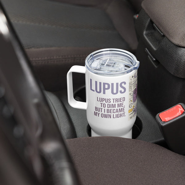 ILLTOCHILL Lupus awareness gift Travel mug with a handle – Lifestyle Right