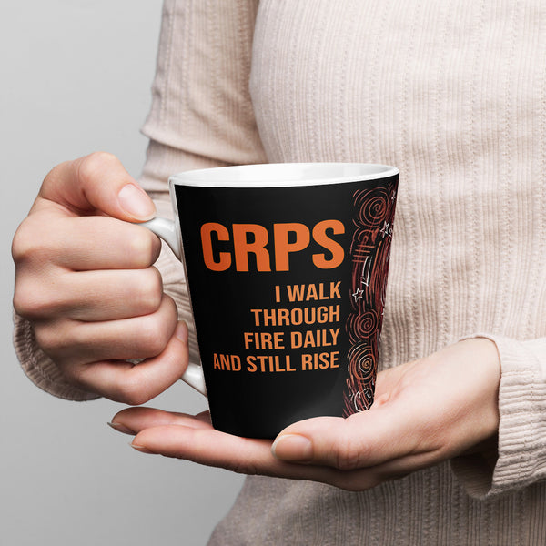 ILLTOCHILL CRPS Awareness and support gift Latte mug – Lifestyle 1 Left