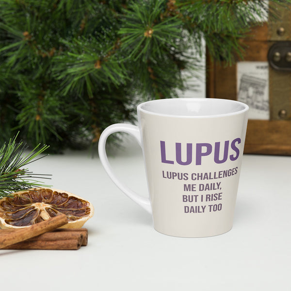 ILLTOCHILL Lupus awareness gift Latte mug – Lifestyle 3 Left