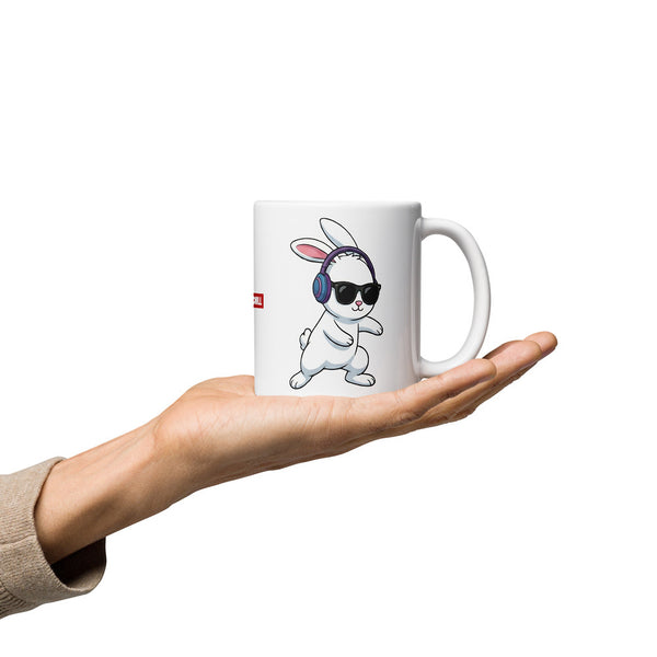 ILLTOCHILL Hard of hearing support gift for hearing impaired White glossy mug – Lifestyle 2, Premium Handle on Right