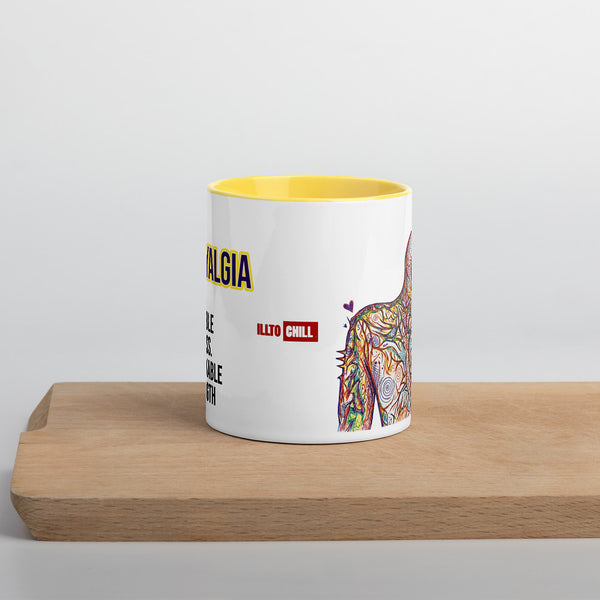 ILLTOCHILL Fibromyalgia awareness fibro gift Mug with Color Inside – Lifestyle Front