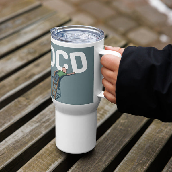 ILLTOCHILL OCD awareness Obsessive-Compulsive Disorder gift Travel mug with a handle – Lifestyle 6 Left