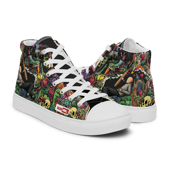 ILLTOCHILL Adhd Attention deficit awareness gift Men’s high top canvas shoes – Flat 3 Right