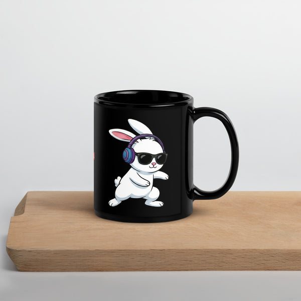 ILLTOCHILL Hard of hearing support gift for hearing impaired Black Glossy Mug – Lifestyle 3 Handle on Right