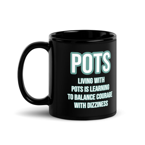 ILLTOCHILL POTS awareness gift Black Glossy Mug – Flat Handle on Left