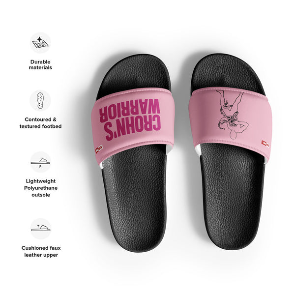 ILLTOCHILL Crohn's Disease Awareness Women's Slides – Product specs Front (Crohn's Disease Awareness Women's Slides)