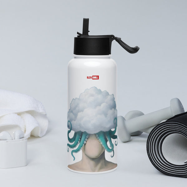 ILLTOCHILL OCD awareness Obsessive-Compulsive Disorder gift Stainless steel water bottle with a straw lid – Lifestyle 2 Left