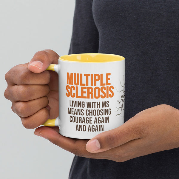 ILLTOCHILL MS awareness Multiple Sclerosis support gift Mug with Color Inside – Lifestyle 3 Left