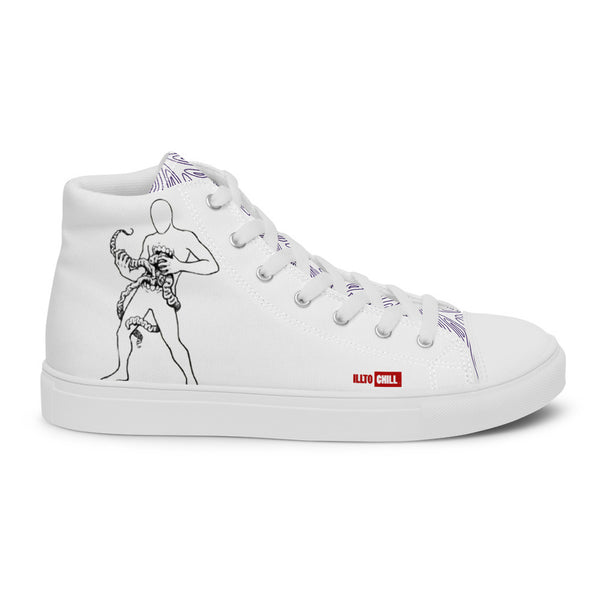 ILLTOCHILL Crohn's disease awareness and support gift Men’s high top canvas shoes – Flat 2 Right Outside