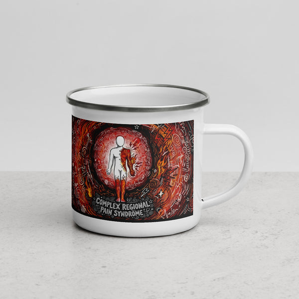 ILLTOCHILL CRPS Awareness and support gift Enamel Mug – Lifestyle 3 Right