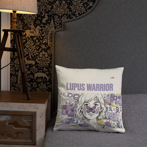 ILLTOCHILL Lupus Awareness Pillow – Lifestyle Front Lifestyle 2 (White)