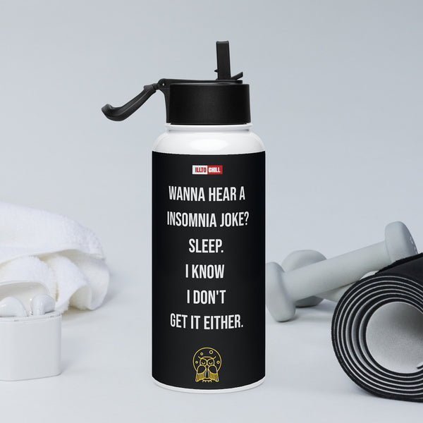 ILLTOCHILL Insomnia Night Owl Stainless steel water bottle with a straw lid – Lifestyle 2 Right